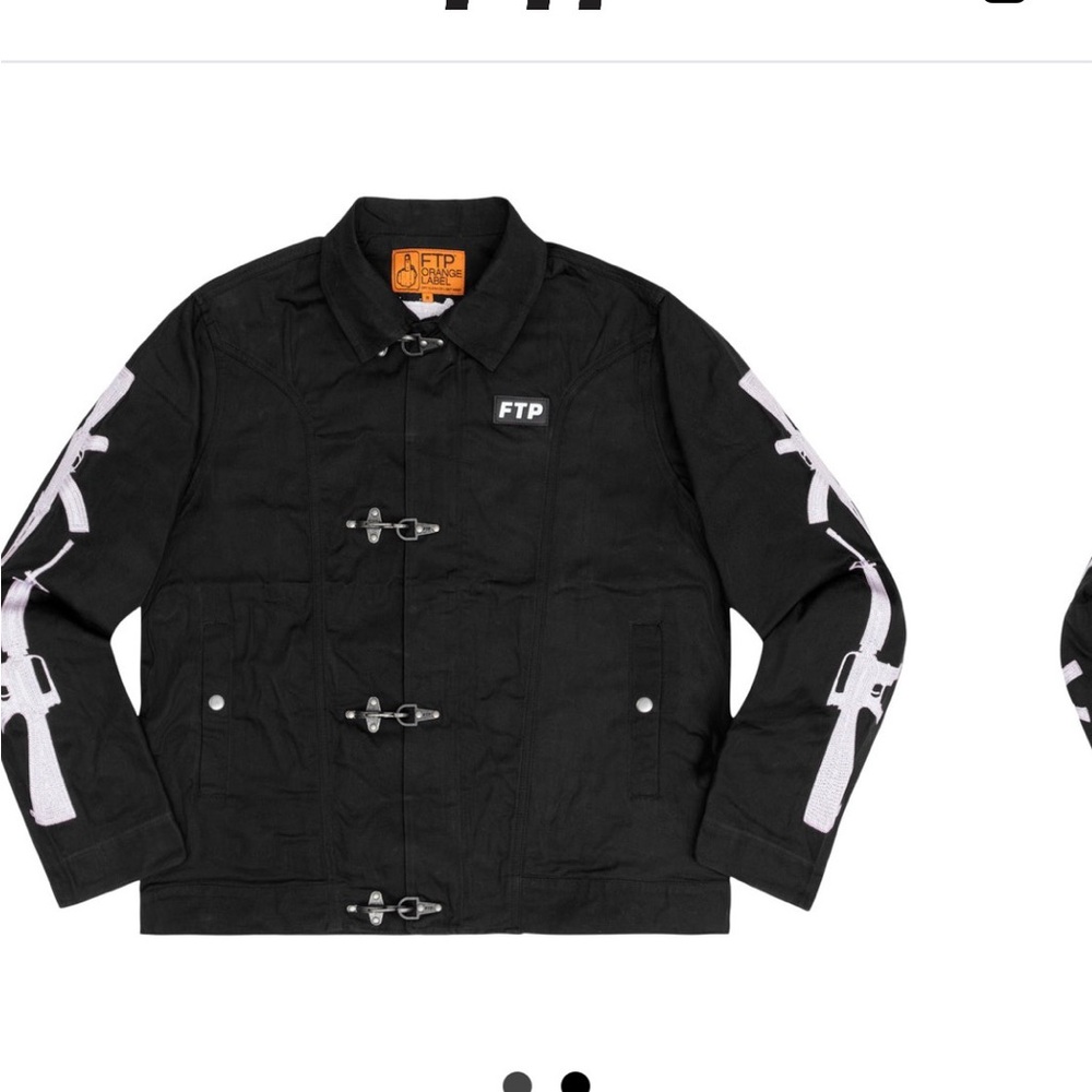 FTP Firearms Orange Label Black Toggle Jacket with Sleeve Graphics